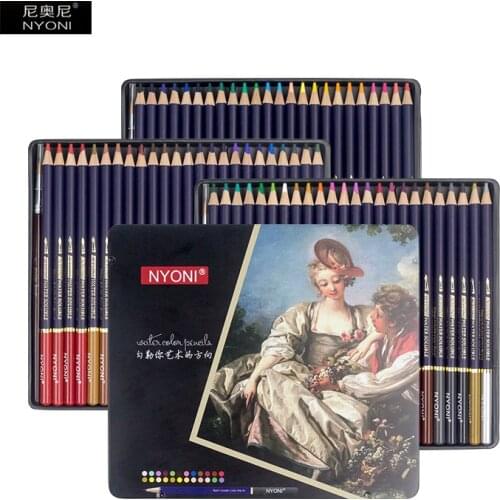NYONI Artist Soft Watercolor Pencils Professional Water Soluble Colored Pencils Kit For Drawing Painting Kids Art Supplies