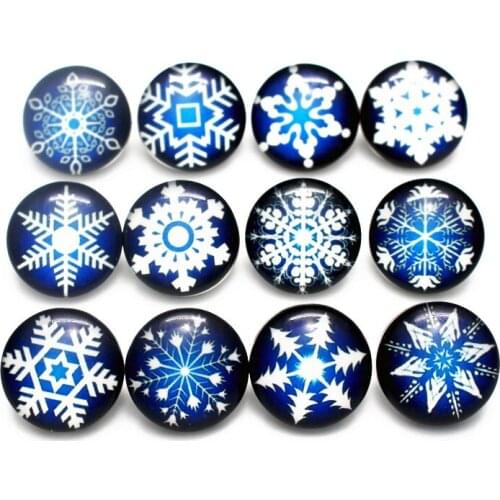 Wholesale 10pcs/lot snowflake Snap Button pretty Glass Snap Buttons Fit bangle 18mm DIY Snap Bracelet Jewelry