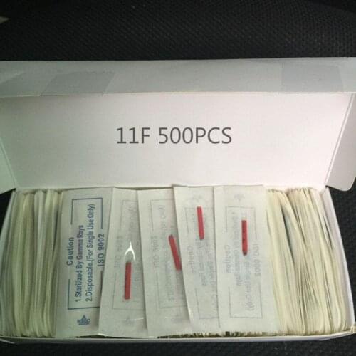 Wholesale disposable RED eyebrows microblade permanent make up agujas microblading needles 11 pins 500 pcs free shipping