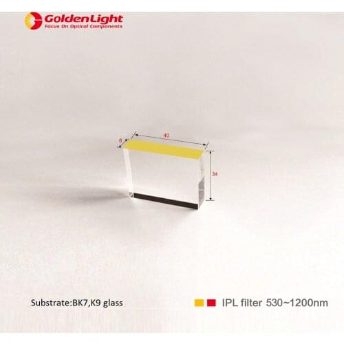 Size : 40*8*34mm , IPL filter for permanent hair removal hand piece , with material : BK7 / K9 glass