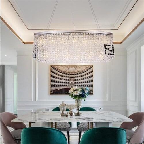 Modern restaurant crystal chandelier living room lamp K9 crystal chandeliers for bedrooms staircase lighting led long chandelier