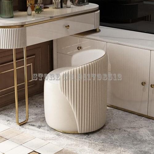 Light luxury dressing stool net red ins bedroom makeup stool small apartment leather art shoe changing stool modern minimalist s