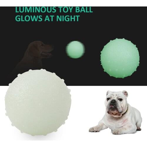 Pet Dog Luminous Ball Rubber Bite Resistant Squeeze Toys Seal Anti-stress Fluorescence Puppy Interactive Supplies chew toys