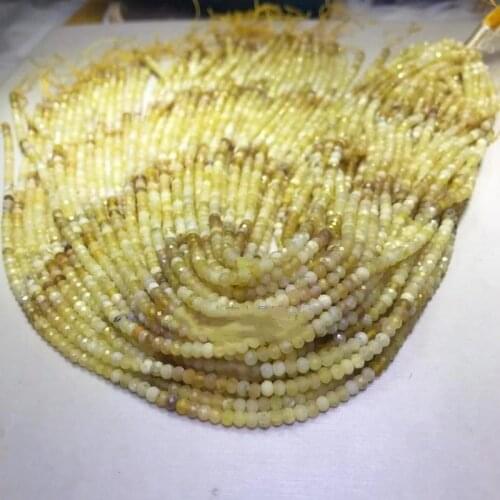 LOOSE BEADS ROUND/ROUNDELLE FACETED Gradient yellow Opal 3mm Wholesale for DIY jewelry necklace 36cm