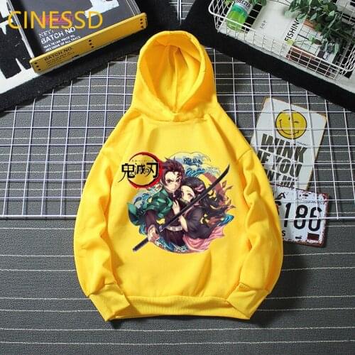 Anime Demon Slayer Kimetsu No Yaiba Kamado Tanjirou Cosplay boys hoodie Kamado Nezuko childrens clothes winter sweatshirts tops