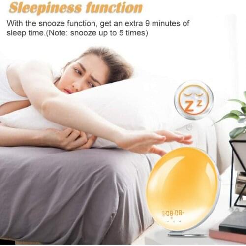 Smart Wake Up Light Workday Alarm Clock With 7 Colors Sunrise Sunset Smart Life Tuya App Wake Up Light Clock With Charger