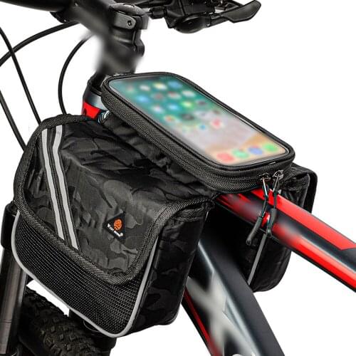 WEST BIKING Cycling Bag Top Front Tube Bag Touchscreen Phone Bag Bicycle Bags