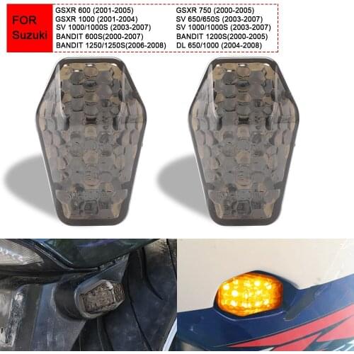 1 Pair Motorcycle LED Turn Signal Light 12V Indicators flashing Lamp For Suzuki GSXR 600 750 1000 Suzuki SV 650 Bandit 600S