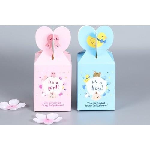 10pcs Paper Chocolate Boxes Package/Wedding Favours candy Boxes New Creative Boy Girl Gift Bag Box for Party Baby Shower