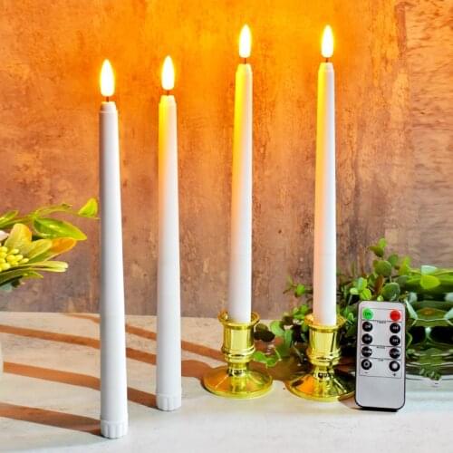 12pcs Flickering Remote LED Electronic Candles,Plastic Flameless Remote Taper Candles for Dinner Party Christmas Decoration