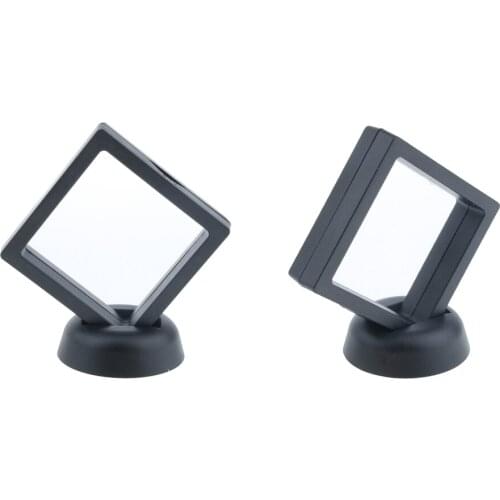 2 Pcs 3D Floating Jewelry Display Frame Stand Necklace Bracelet Display Box Holders 7x7cm