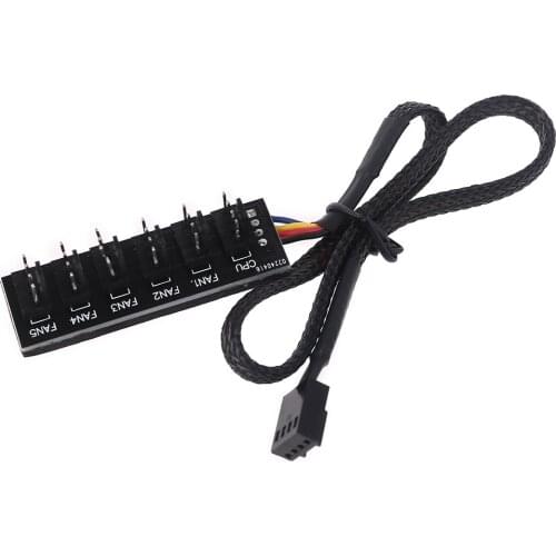 40cm 4-Pins Fan CPU Hub 1 to 6 Computer PC Case Chasis Cooler Power Extension Cable Splitter Adapter Controller fan hub pwm rgb