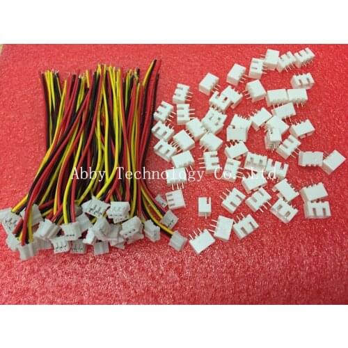 50SETS/LOT Mini Micro JST 2.0 PH 3-Pin Connector plug with Wires Cables 100MM