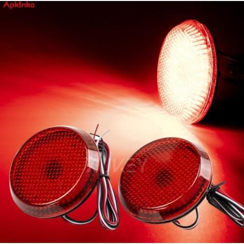 APKTNKA 2x Round LED Car Tail Lamps Brake Stop Light Rear Bumper Reflector For Nissan Qashqai X-Trail Corolla For Scion iQ xB