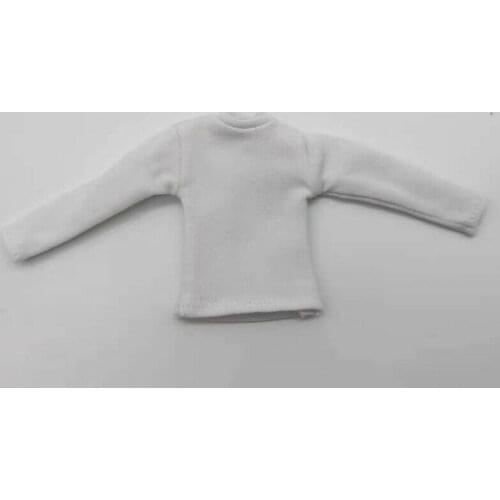 White 1/12 Scale Long Sleeve T-shirt Model for 6" Figure Doll