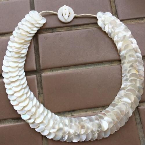 Free Shipping Fashion Jewelry White Mother of pearl Shell Round Women ManNecklace FG9145