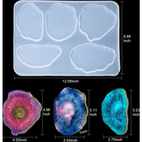 Large Decoration Cloud Shape Silicone Coaster Resin Molds Flower Irregular UV Molds For Resin DIY Jewelry UV Epoxy Resin Mould