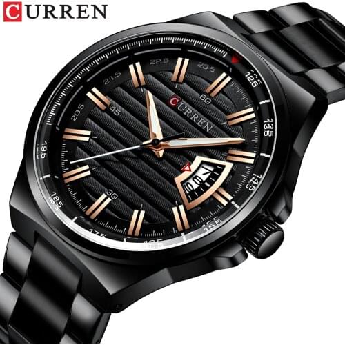 Top Luxury Brand Mens Watches CURREN Men Full Steel Date Waterproof Sport Army Military Quartz Wrist Watch Clock Reloj hombre
