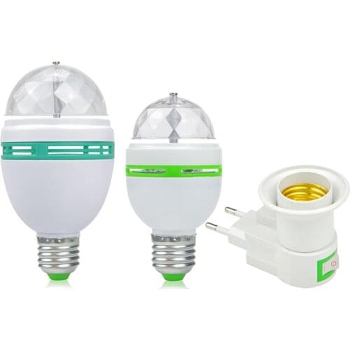 E27 LED RGB Bulb 6W 9W 110V 220V Colorful Auto Rotating projector Crystal led Stage Light Magic Ball DJ party disco effect Lamp