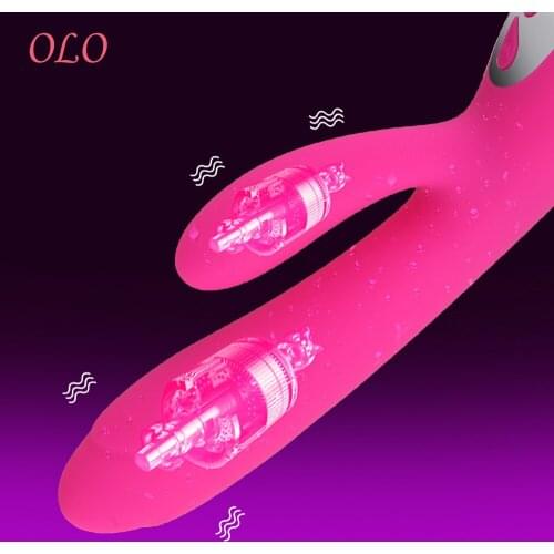 OLO Rabbit Dildo Heating Vibrator G-Spot Vaginal Massager Sex Toy for Women Adult Product 12 Speed Clitoris Stimulator