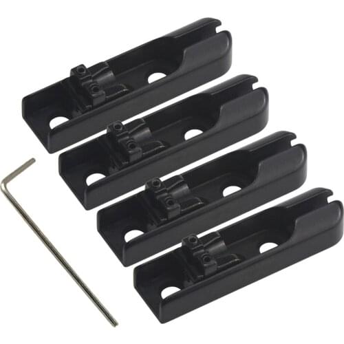 FLEOR 4pcs Individual Black Electric Bass Bridge for 4 Strings Bass Parts