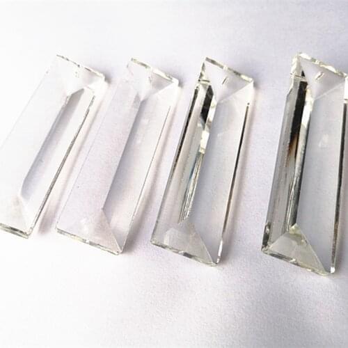 Hot selling 25pcs 75mm Transparent Crystal Glass Prisms In One Hole Crystal Curtain Drop Pendant ,Chandelier Parts for Hanging