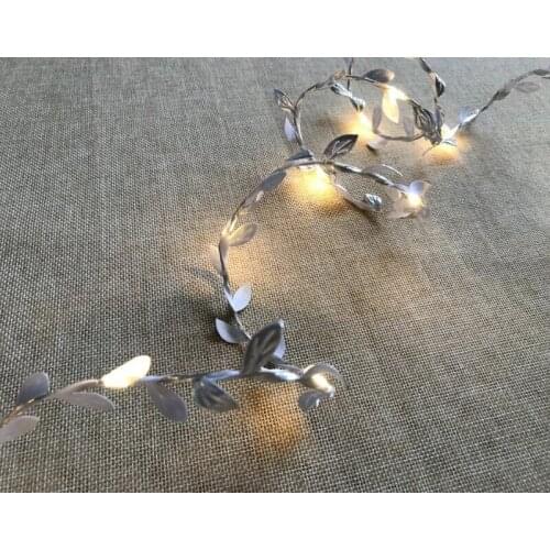 20pcs Artificial Ivy leaf Garland Fake Plants Vine Hanging Garland Leaf With 20Led String Lights Home Bedroom Party Wall Decor
