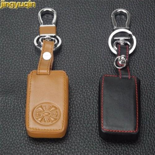 Jingyuqin 4 Buttons Car Key Leather Key Cover Case For Toyota RAV4 Reiz Yaris Remote Folding Car-styling Key No Logo