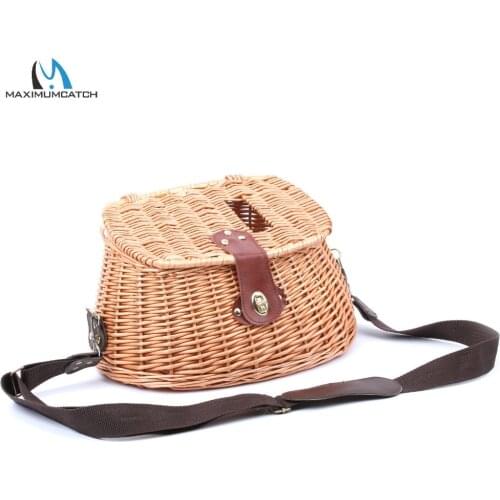 Maximumcatch Chinese-Style Classical Wicker Trout Fishing Creel Vintage Fishing Bag Willow Fishing Basket