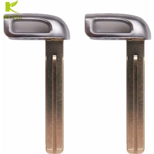 KEYECU 2PCS New Replacement Uncut Prox Smart Remote Emergency Car Key Blade Blank Insert for Hyundai Kia