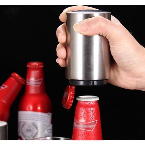 Magnetic Automatic Beer Opener Stainless Steel Bottle Corkscrew Portable Magnet Wine Bottle Openers Bar Tool Kitchen Accessories