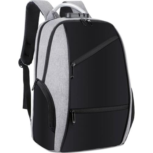 Oxford Men Backpack Anti Theft with Code Lock Black Large Capacity Casual Bagpack Male