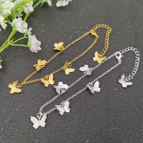 New Fashion Butterfly Anklets For Women Gold Silver Color Chain Ankle Bracelet On the Leg 2021 Bohemian Foot Jewelry