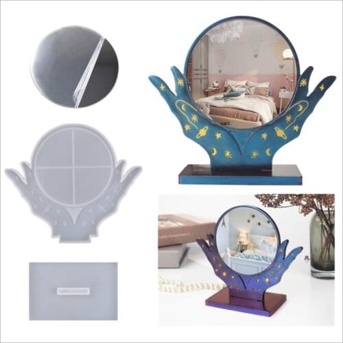 NEW Transparent Silicone Mould Resin Decorative Craft DIY Two-hand makeup mirror Mold epoxy resin molds for jewelry