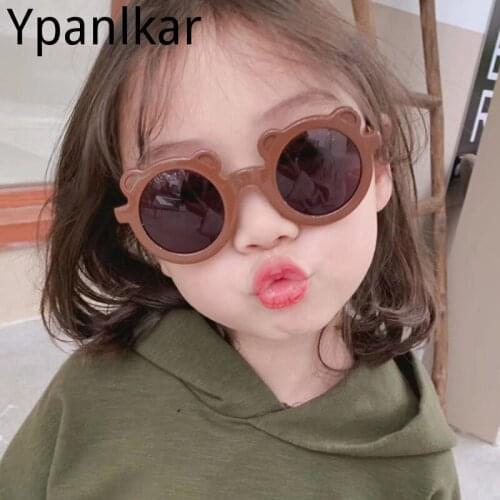 New Round Frame Cute Little Bear Childrens Sunglasses Simplicity Ultra Light shading Eye Protection Childrens Sunglasses