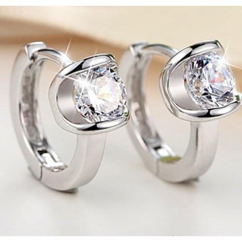 New Womens Small Fashion Earrings Fine Jewelry Luxury Crystal Earrings Shiny Drill Women Stud Earrings Engagement Party Gifts