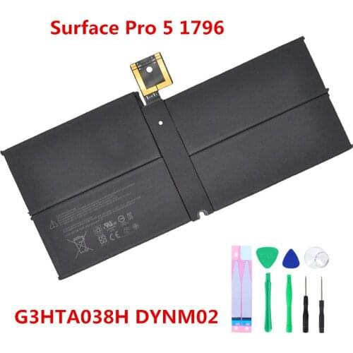 New Original G3HTA038H DYNM02 Laptop Battery for Microsoft Surface Pro 5 1796 5940mAh Replacement Tablet Batteries 7.57V 45WH