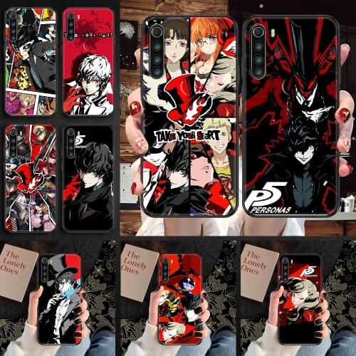 Persona 5 Phone case For Xiaomi Redmi Note 7 7A 8 8T 9 9A 9S 10 K30 Pro Ultra black pretty cover 3D back painting prime luxury