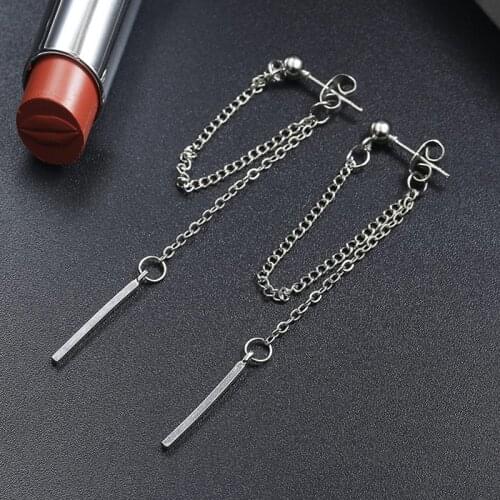Korea Style Harajuku Punk Cool Egirl Girl Cross Chain Pendant Earrings For Women Men Bff Street Hip Hop Jewelry Gift