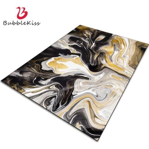 Bubble Kiss Modern Carpets For Living Room Black Marble Printed Floor Rugs Decor Home Custom Bedroom Bedside Non-Slip Foot Mats