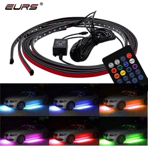 12V Car Chassis Flexible Strip Lights LED Remote /APP Control RGB Decorative Atmosphere Lamp Auto Chassis Underbody System Light