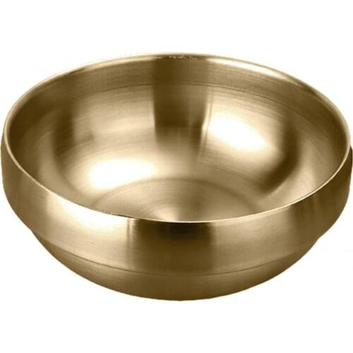 Stainless Steel Heat Insulated Round Rice Soup Bowl Kitchen Dining Tableware Double-wall Bowl