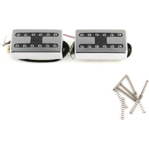 1 Pair LP Guitar Humbucker Pickup Double Row Adjustable Screw Pin Pickup with H-shaped housing