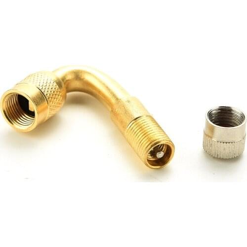 1Pc 45 Degree Brass Air Tyre Extension Valve Stem Motorcycle Car Truck Bicycle Scooter Wheels Rims Accessories