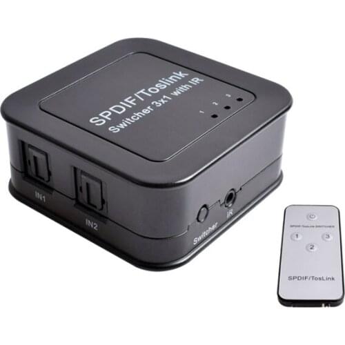 1 in 3 out 3 PORT Digital Optical Spdif Toslink Audio Splitter Switch 1x3 Support Toslink