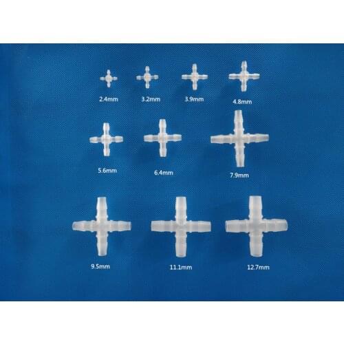 10 PCS OD 2.4/3.2/3.9/4.8/5.6/6.4/7.9 Plastic Pagoda Joint Equal Diameter Waterway Distributor Four-way Diverter Hose Joint