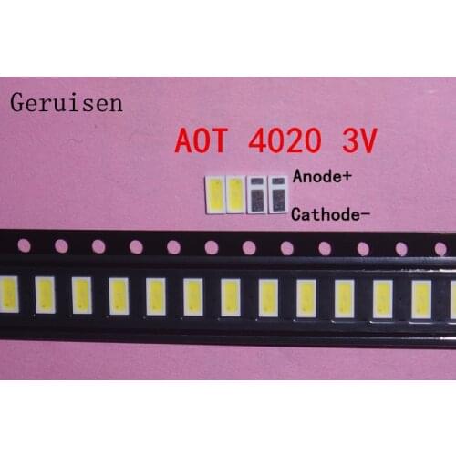 200pcs/LOT AOT LED Backlight 0.5W 3V 4020 48LM Cool white LCD Backlight for TV TV Application 4020C-W3C4