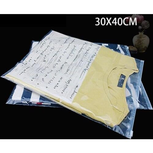25pcs/lot-30*40cm Three styles ( Frosted/Clear ) PE plastic zipper bag Clothing storage bag Garment bag