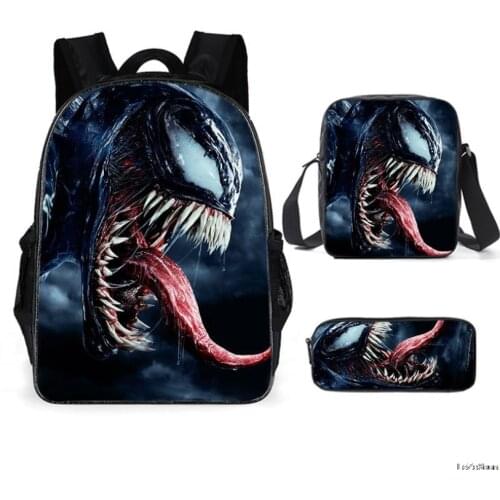 Marvel 3PCS Venom Children School Bags Orthopedic Backpack Kids School Boys Girls Mochila Infantil Catoon Bags