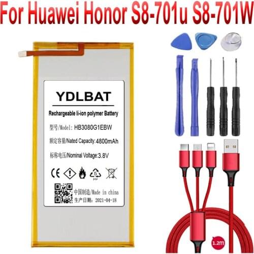 4800mAh HB3080G1EBC HB3080G1EBW Battery for Huawei MediaPad T1 10 Pro / T1-A21 T1-A21W T1-A21L T1-A22L T1-A23L+USB cable+toolkit